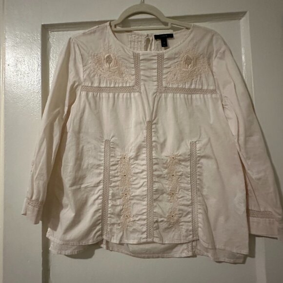 J.Crew Embroidered Cotton Blouse – Size 2 - Picture 4 of 16